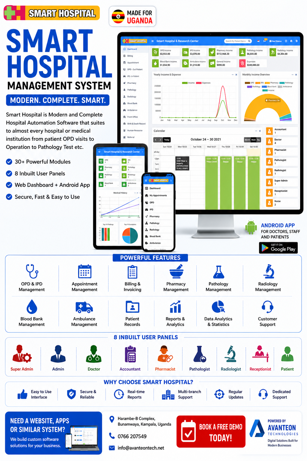 🏥 Introducing Smart Hospital Management System – Made for Uganda 🇺🇬
